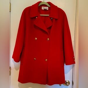 Talbots Vibrant Red Pea Coat - Size 10